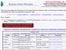 Tablet Screenshot of buenosairesmilongas.com